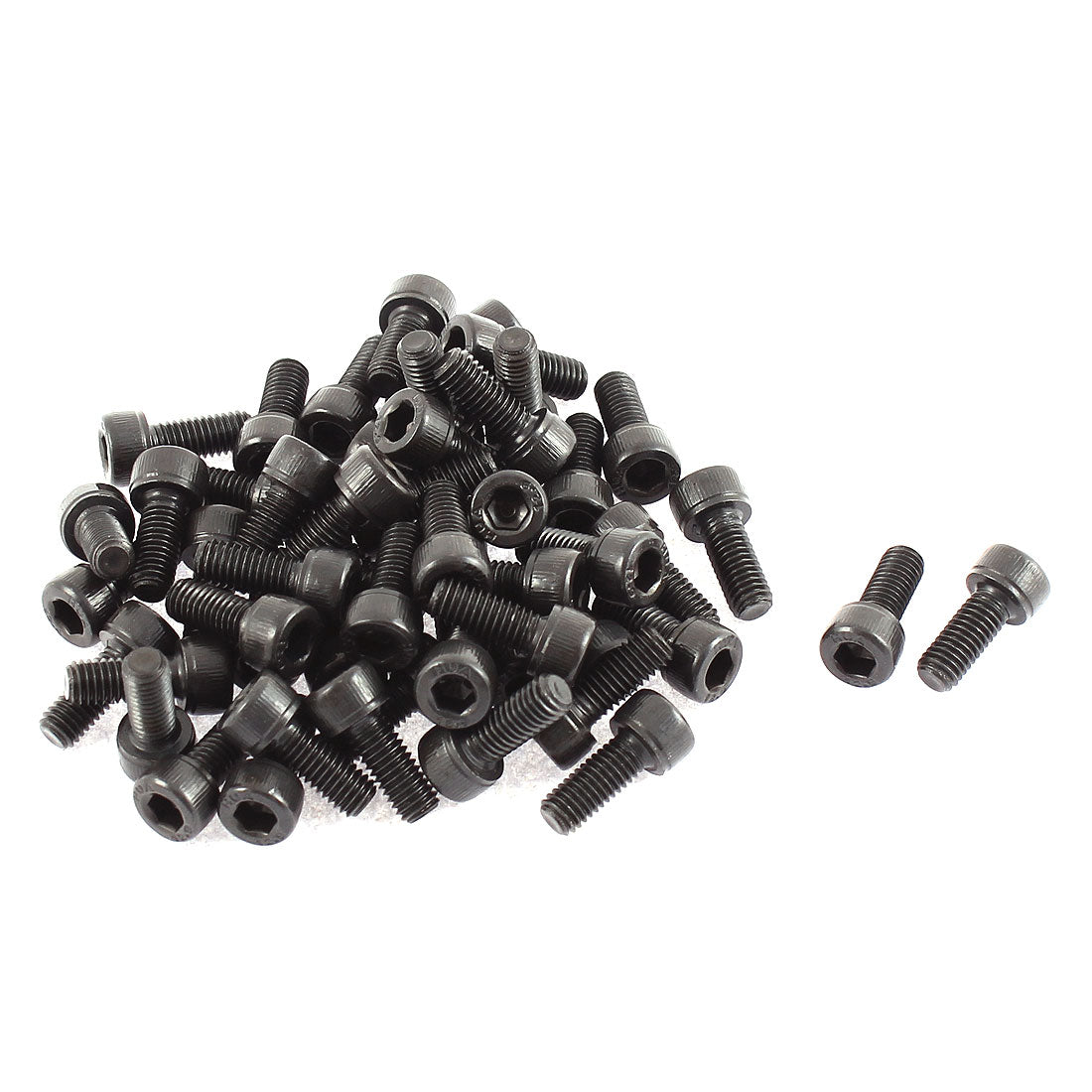 Harfington M5 x 12mm Alloy Steel Hex Bolt Socket Head Cap Machine Screw Black 50pcs