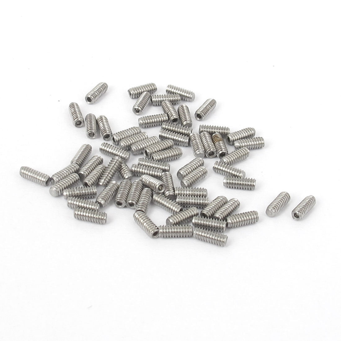 Harfington M2x5mm Stainless Steel Hex Socket Set Cup Point Grub Screws Silver Tone 50pcs