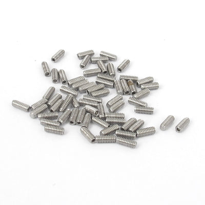 Harfington M2x5mm Stainless Steel Hex Socket Set Cup Point Grub Screws Silver Tone 50pcs