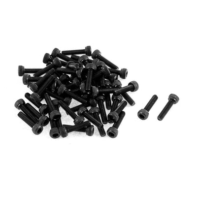 Harfington M2.5 x 10mm Alloy Steel Hex Bolt Socket Head Cap Machine Screw Black 50pcs