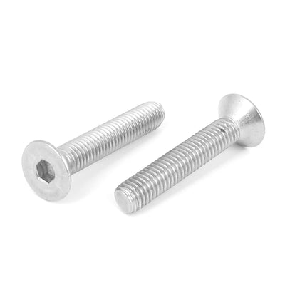 Harfington M8 Stainless Steel Hex Socket Countersunk Flat Head Screws Bolt 45mm Long 5pcs