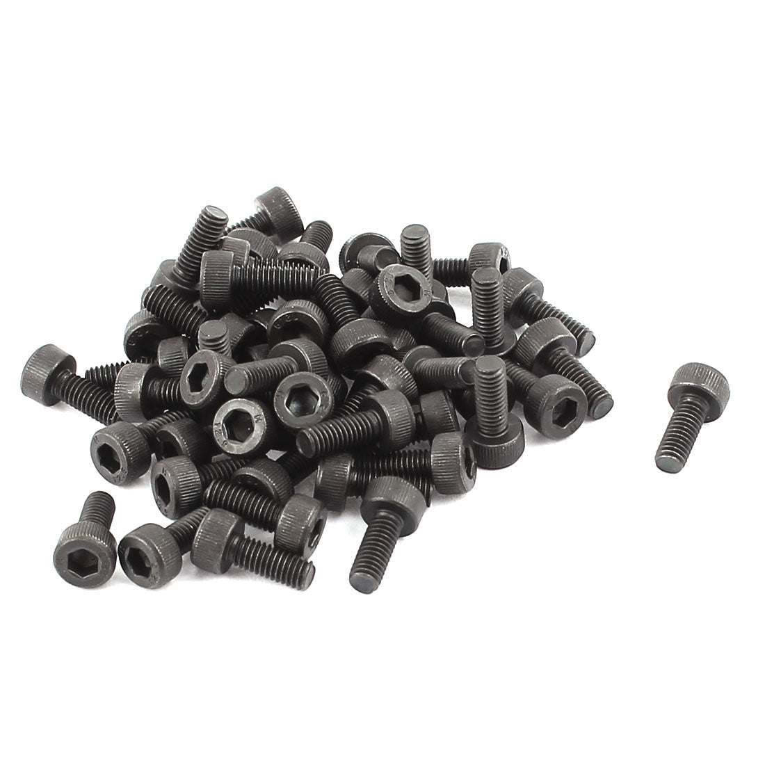Harfington M3 x 8mm Alloy Steel Hex Bolt Socket Head Cap Machine Screw Black 50pcs
