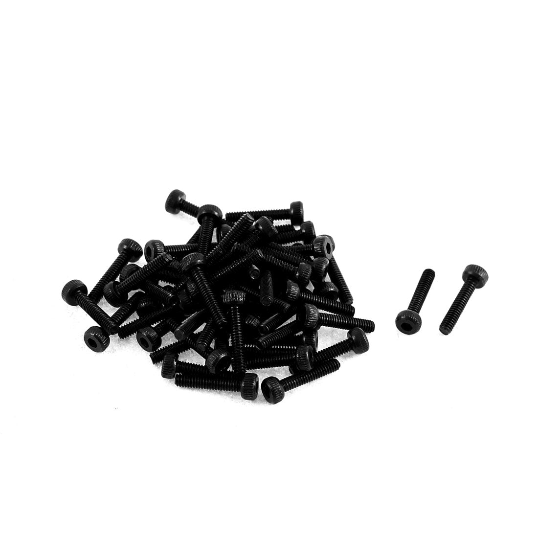 Harfington M2 x 10mm Alloy Steel Hex Bolt Socket Head Cap Machine Screw Black 50pcs