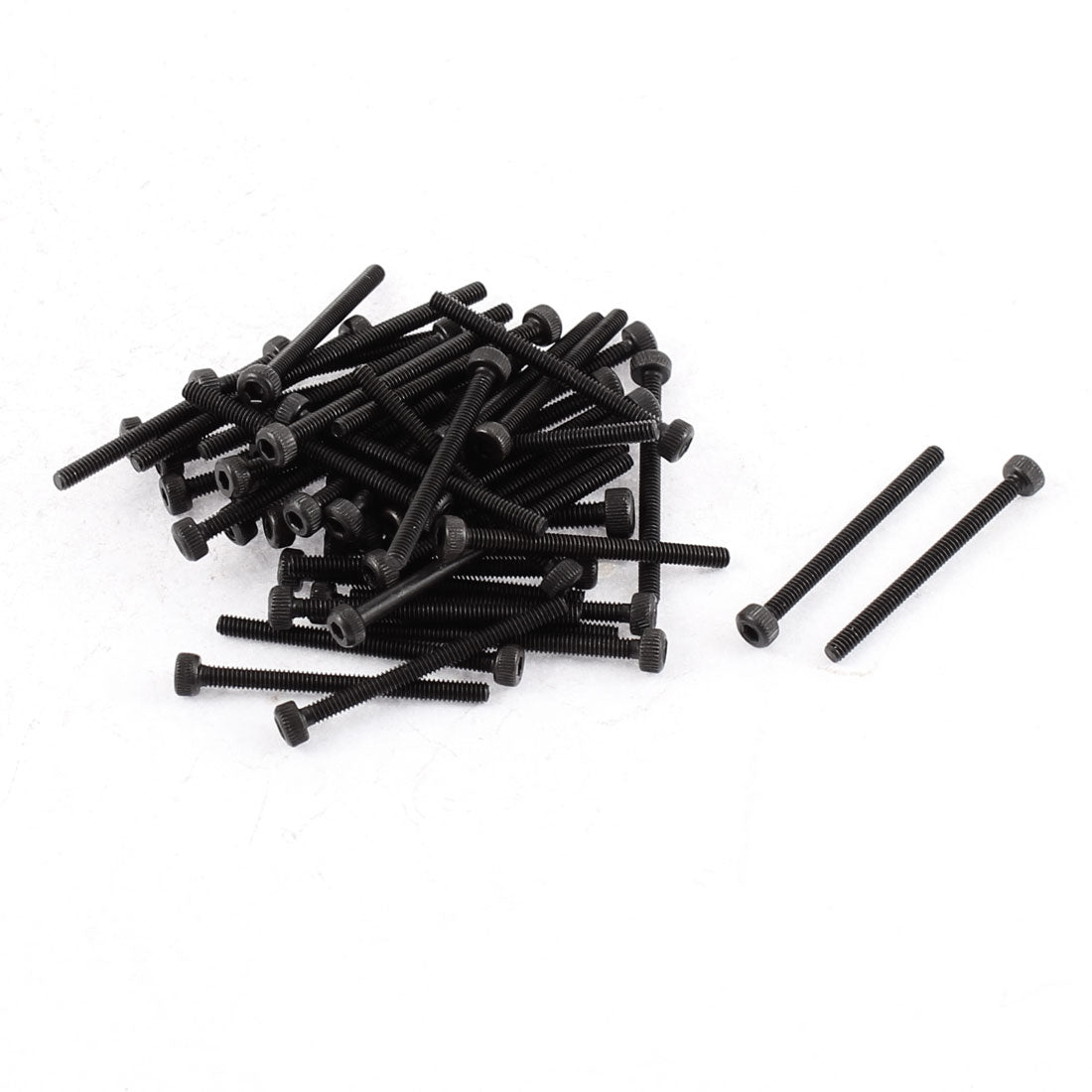 Harfington M2 x 25mm Alloy Steel Hex Bolt Socket Head Cap Machine Screw Black 50pcs