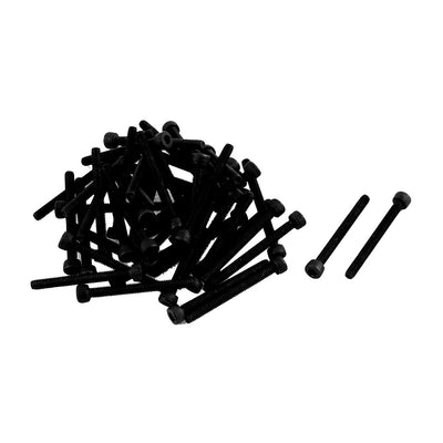 Harfington M2.5 x 25mm Alloy Steel Hex Bolt Socket Head Cap Machine Screw Black 50pcs