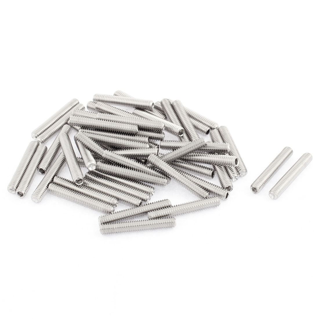 Harfington M4x25mm Stainless Steel Hex Socket Set Cup Point Grub Screws Silver Tone 50pcs