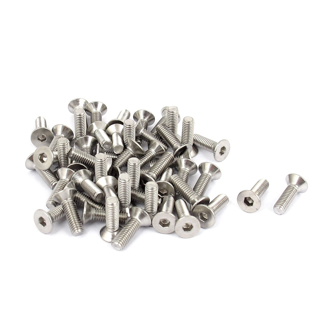 Harfington M3 x 10mm Metric 304 Stainless Steel Hex Socket Countersunk Flat Head Screw Bolts 50pcs
