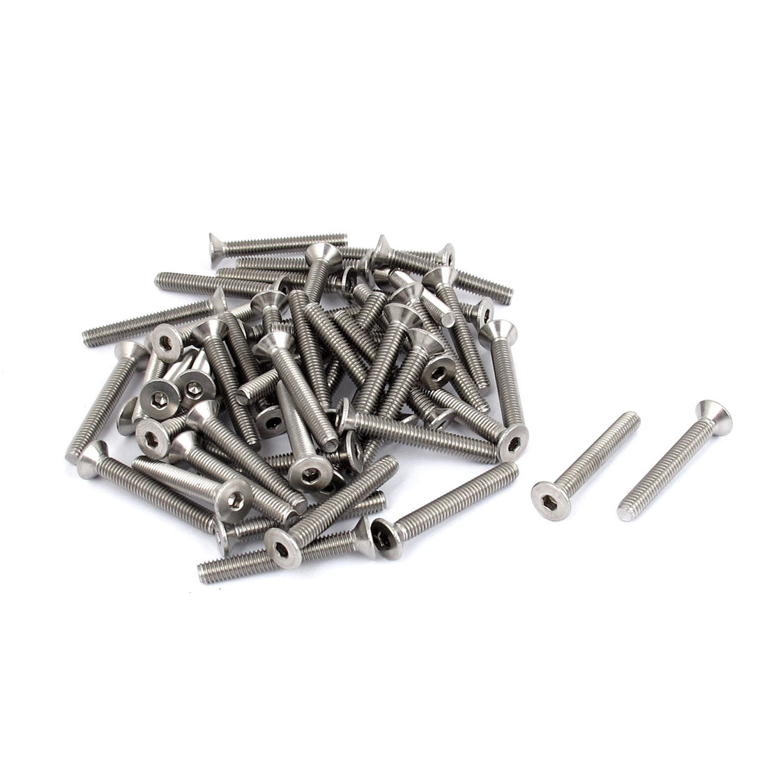 Harfington M4 x 30mm Metric 304 Stainless Steel Hex Socket Countersunk Flat Head Screw Bolts 50pcs