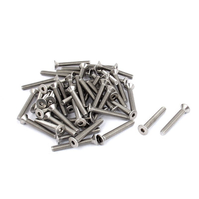Harfington M4 x 30mm Metric 304 Stainless Steel Hex Socket Countersunk Flat Head Screw Bolts 50pcs