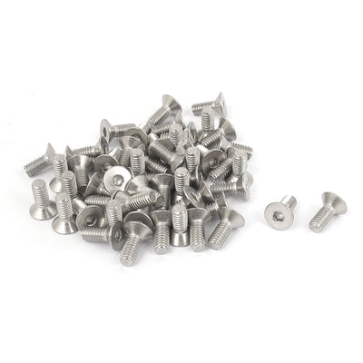 Harfington M4 x 10mm Metric 304 Stainless Steel Hex Socket Countersunk Flat Head Screw Bolts 50pcs