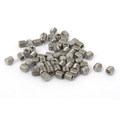 Harfington M3x3mm Stainless Steel Hex Socket Set Cup Point Grub Screws Silver Tone 50pcs