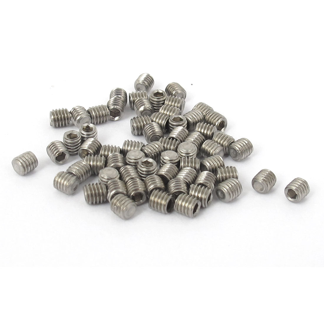 Harfington M3x3mm Stainless Steel Hex Socket Set Cup Point Grub Screws Silver Tone 50pcs