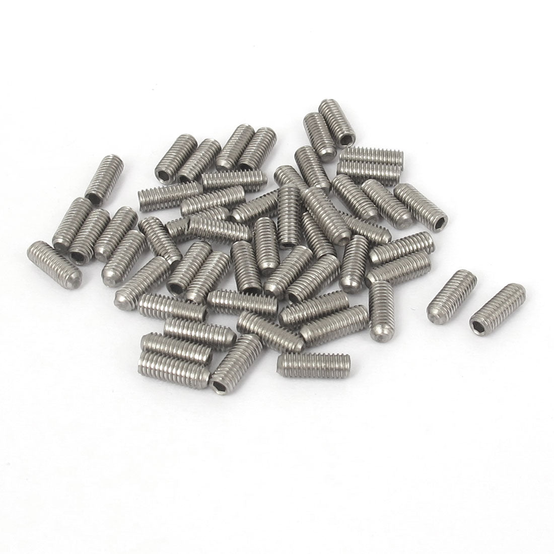 Harfington M3x8mm Stainless Steel Hex Socket Set Cap Point Grub Screws Silver Tone 50pcs