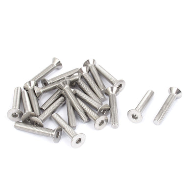 Harfington M6 x 35mm Metric 304 Stainless Steel Hex Socket Countersunk Flat Head Screw Bolts 20pcs