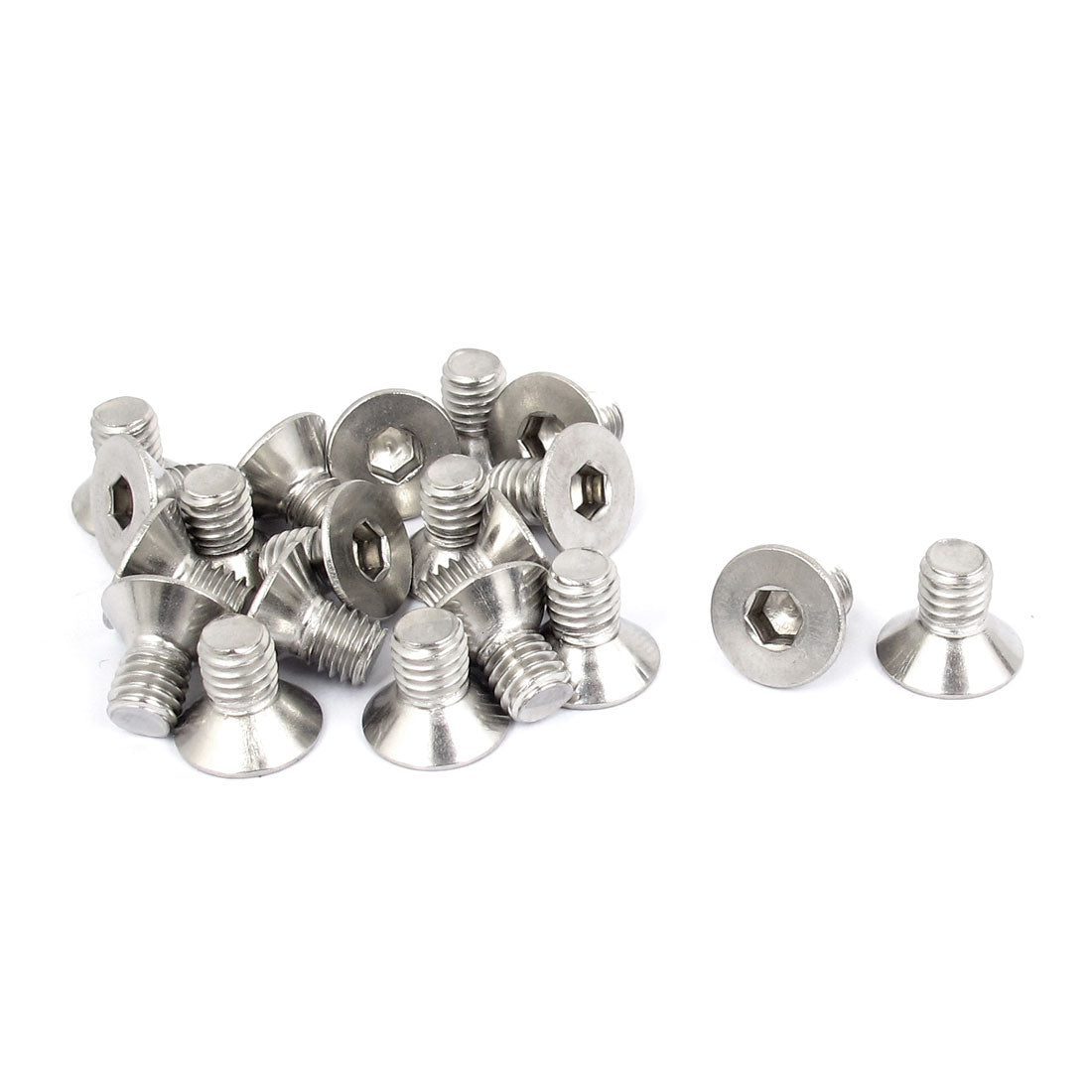 Harfington M6 x 10mm Metric 304 Stainless Steel Hex Socket Countersunk Flat Head Screw Bolts 20pcs