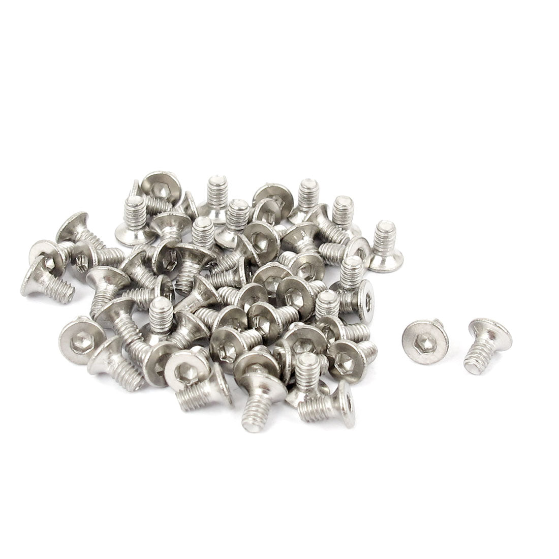 Harfington M2 x 4mm Metric 304 Stainless Steel Hex Socket Countersunk Flat Head Screw Bolts 50pcs