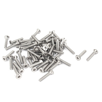 Harfington M2 x 10mm Metric 304 Stainless Steel Hex Socket Countersunk Flat Head Screw Bolts 50pcs