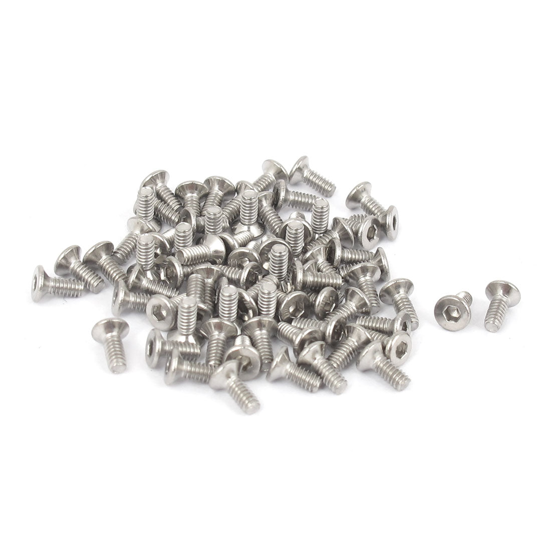 Harfington M2 x 5mm Metric 304 Stainless Steel Hex Socket Countersunk Flat Head Screw Bolts 50pcs