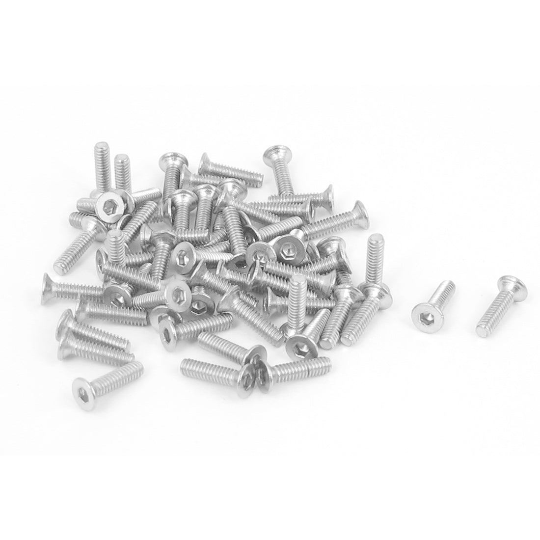 Harfington M2 x 8mm Metric 304 Stainless Steel Hex Socket Countersunk Flat Head Screw Bolts 50pcs