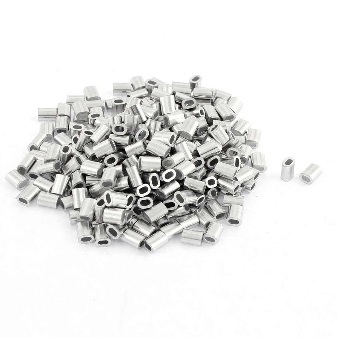 Harfington 300pcs Oval Aluminum Sleeves Clamps for 1mm Wire Rope Swage Clip