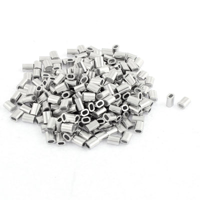 Harfington 300pcs Oval Aluminum Sleeves Clamps for 1mm Wire Rope Swage Clip