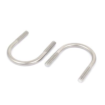 Harfington M8 304 Stainless Steel Round Bend U-Bolt Fastener 2pcs for 45mm Pipe Diameter