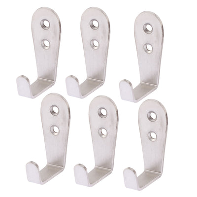 uxcell Uxcell Door Wall Screw Mounted Hook Holder Hanger 3 Thickness 6PCS