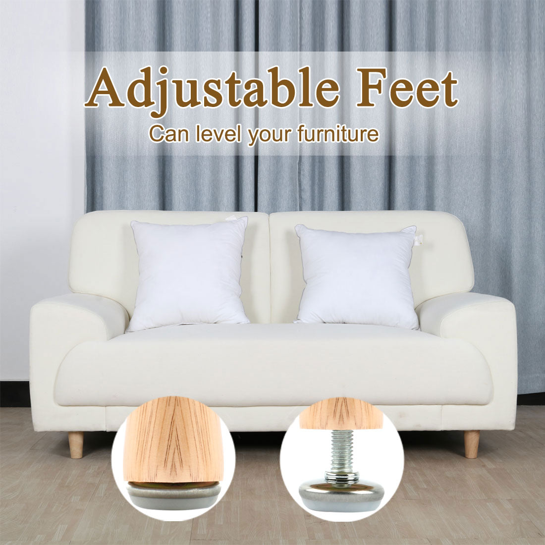 uxcell Uxcell Furniture Glide Leveling Foot Adjuster M8 x 25mm Thread Screw 50 PCS