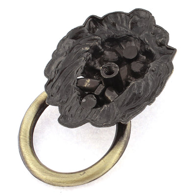 uxcell Uxcell Lion Head Shape Metal Pull Knobs Handle 1.5 Inch Dia Bronze Tone 8pcs
