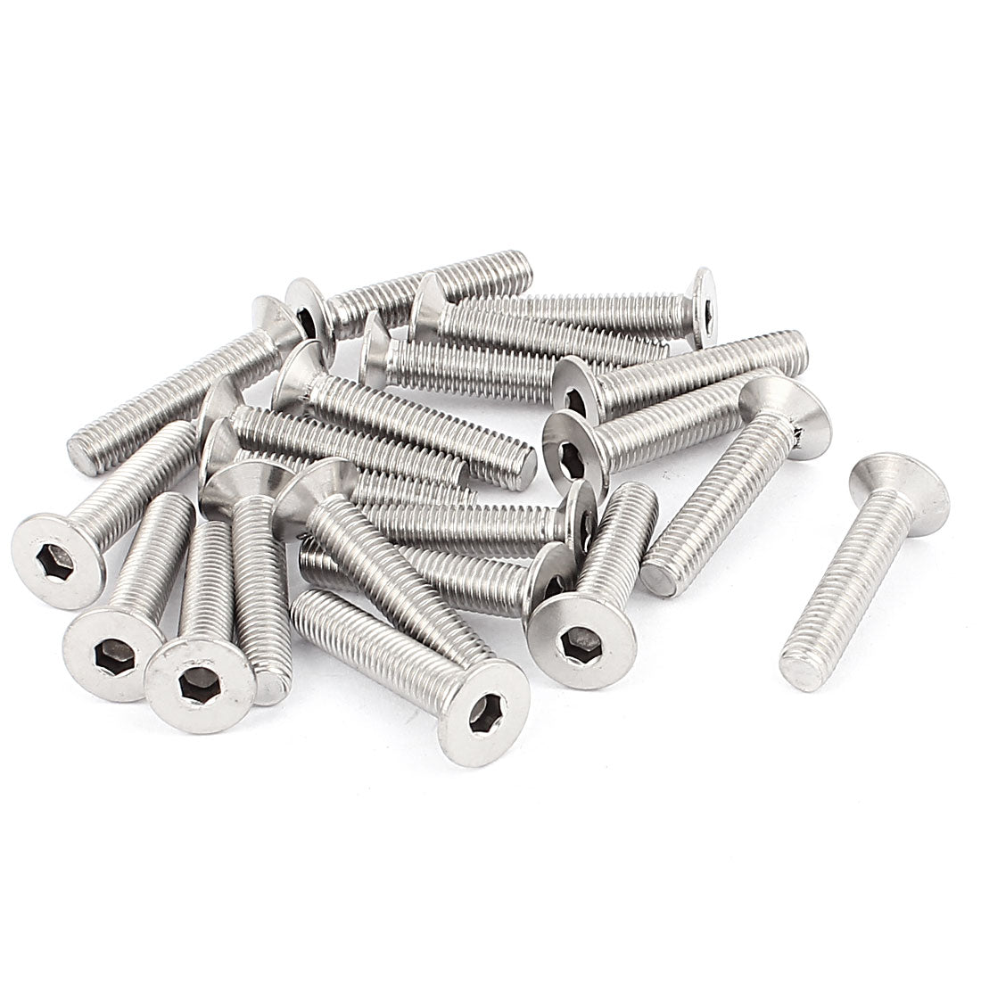 Harfington 20 Pcs M8 Stainless Steel Countersunk Flat Head Hex Socket Screw Bolt DIN 7991