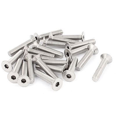 Harfington 20 Pcs M8 Stainless Steel Countersunk Flat Head Hex Socket Screw Bolt DIN 7991