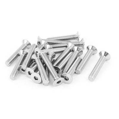 Harfington 20 Pcs Metric M8 Stainless Steel Countersunk Flat Head Hex Socket Screw Bolt