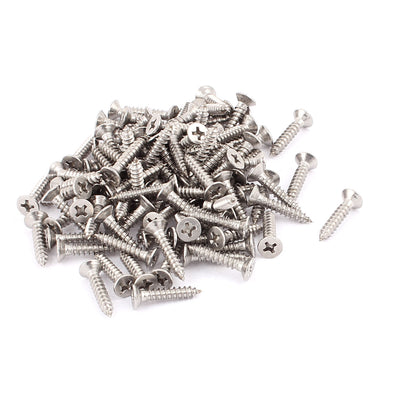 Harfington 3.5mm x 19mm Countersunk Cross Head Self Tapping Screw Fasteners 100 Pcs