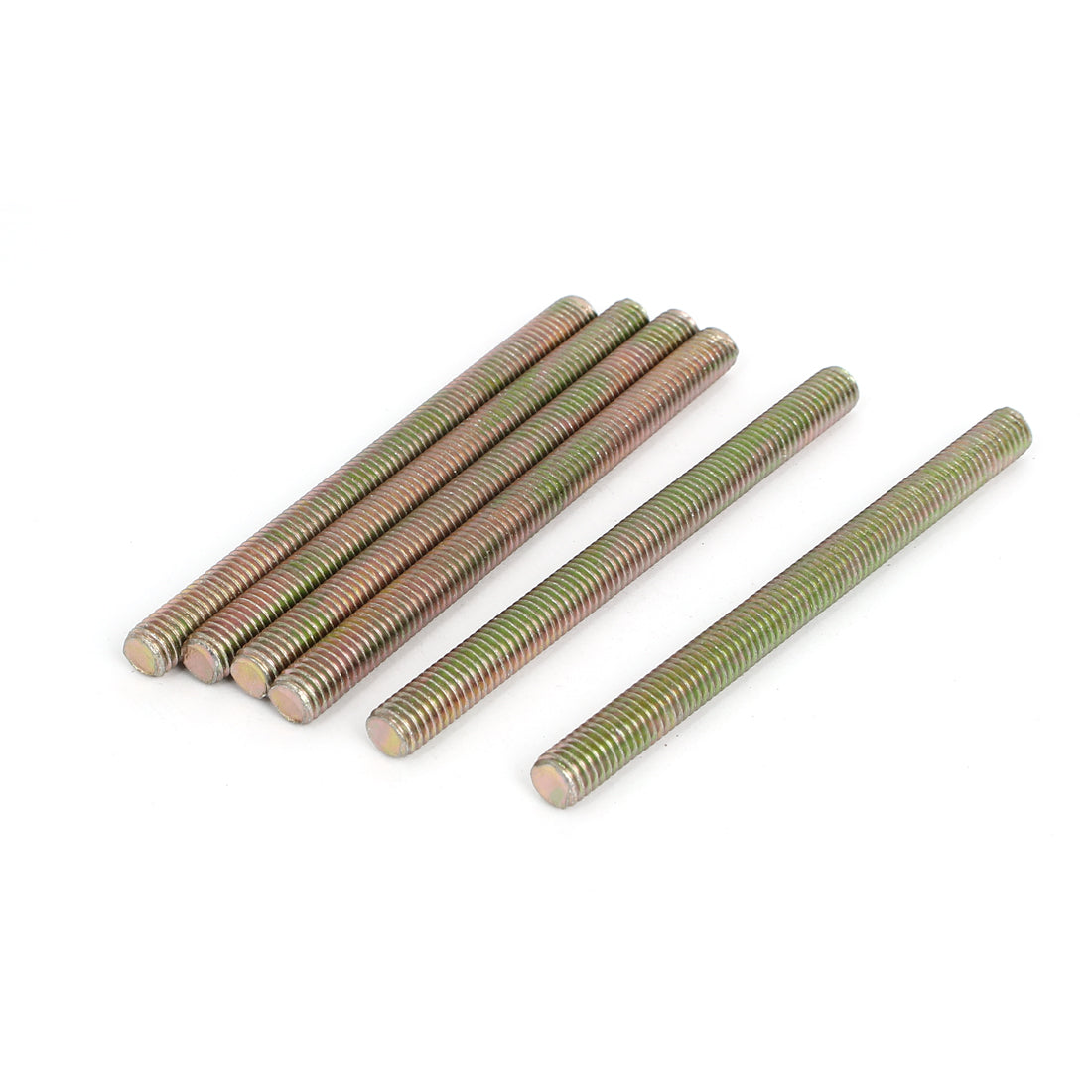 Harfington 1.25mm Pitch M8 x 100mm Male Threaded All Thread Rod Bar Stud Bronze Tone 6Pcs