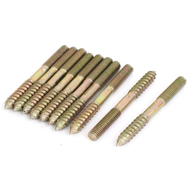 Harfington M8 x 78mm Double End Threaded Machine Self Tapping Wood Screw Bolt Stud 10Pcs