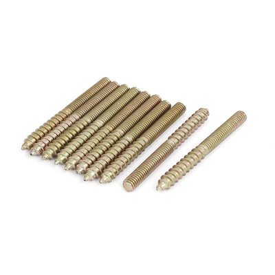 Harfington M6 x 59mm Double Ended Threaded Self Tapping Wood Screw Rod Bar Bolt Stud 10Pcs