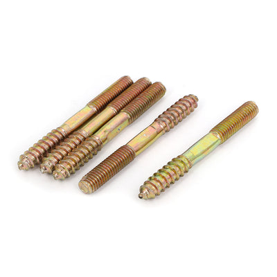 Harfington M8 x 74mm Double End Threaded Machine Self Tapping Wood Screw Bolt Stud 5Pcs