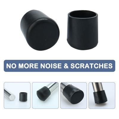 Harfington 16mm Inner Dia Cylinder Shaped Rubber Furniture Table Leg Cap Foot Protector Cover 4Pcs