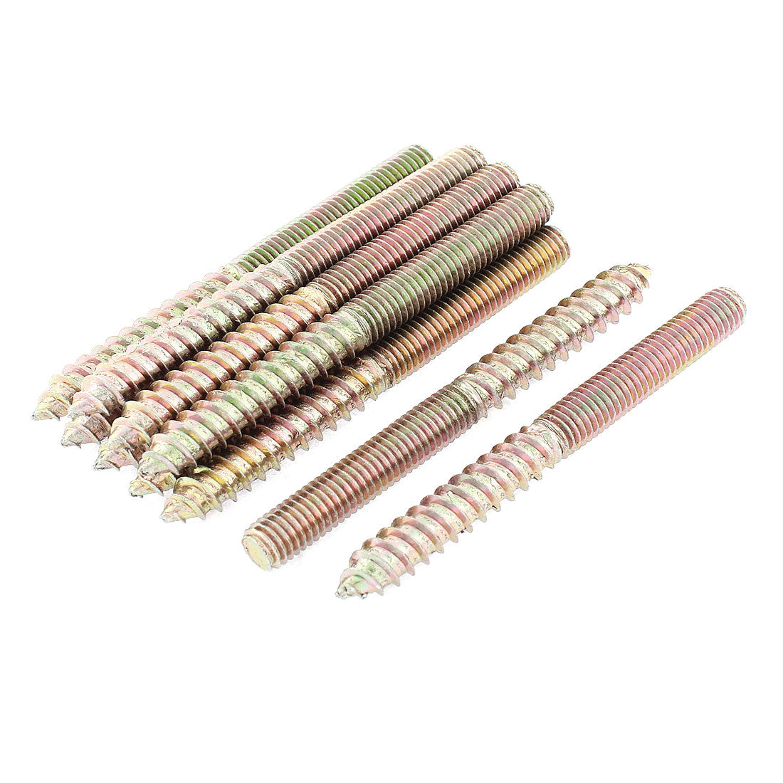 Harfington 10Pcs M8 x 85mm Double Ended Metal Full Thread Self Tapping Threaded Rods Screw Bars Studs Fasteners
