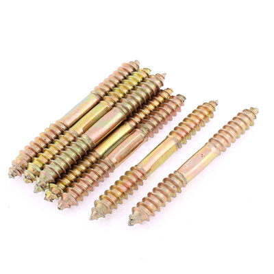 Harfington 10Pcs M8 x 73mm Double Ended Metal Full Thread Self Tapping Threaded Rods Screw Bars Studs Fasteners