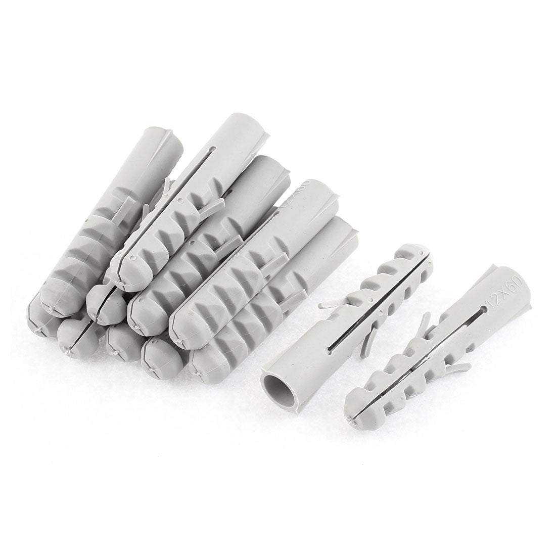 Harfington 12Pcs 12mm x 60mm Plastic Expand Expansion Nails Wall Expandable Tube Connector Screws Bolts