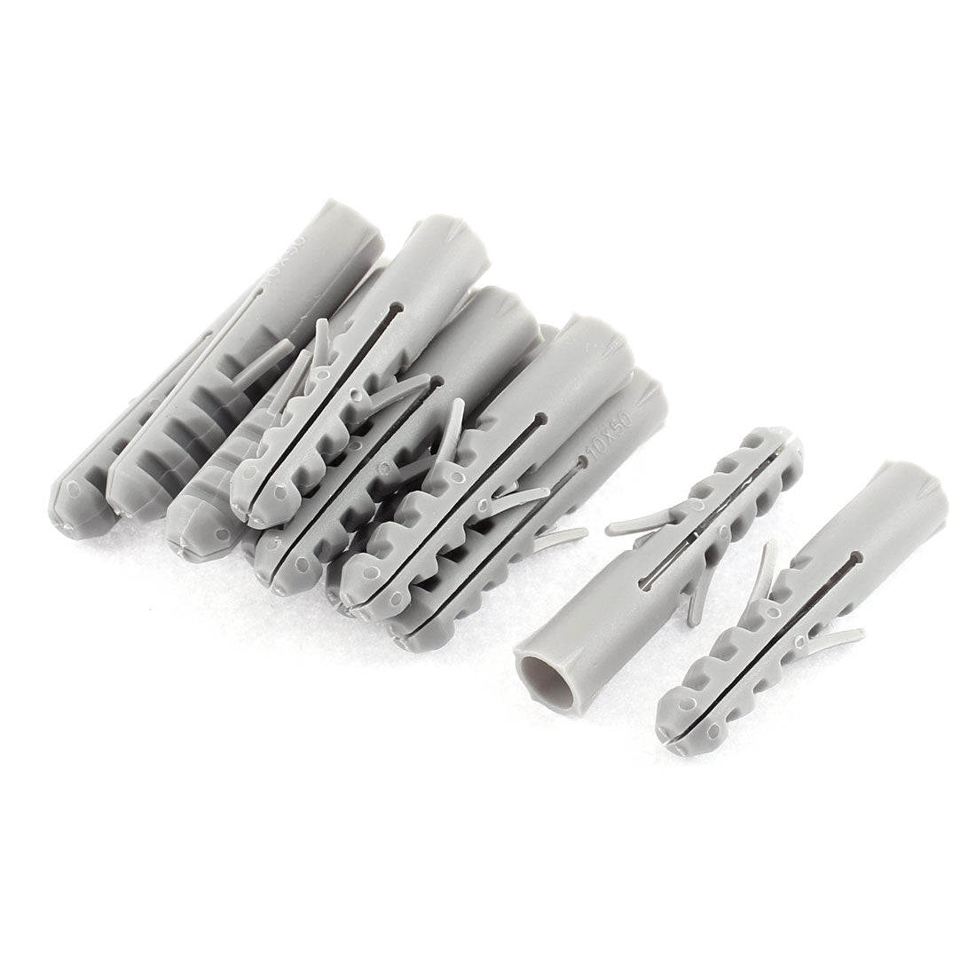Harfington 12Pcs 10mm x 49mm Lag Expand Tube Wall Screws Plastic Expansion Nails Connector Bolt