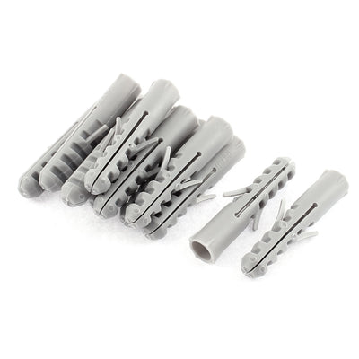 Harfington 12Pcs 10mm x 49mm Lag Expand Tube Wall Screws Plastic Expansion Nails Connector Bolt