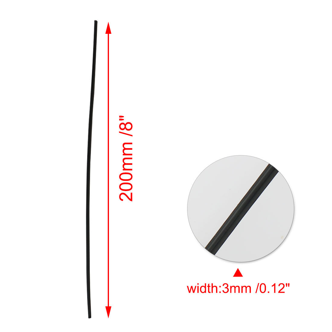 Harfington 130pcs 200mm x 3mm Black Plastic Coated Metal Cord Data Cable Binding Bags Packaging Wire Twist Ties