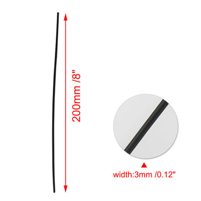 Harfington 130pcs 200mm x 3mm Black Plastic Coated Metal Cord Data Cable Binding Bags Packaging Wire Twist Ties