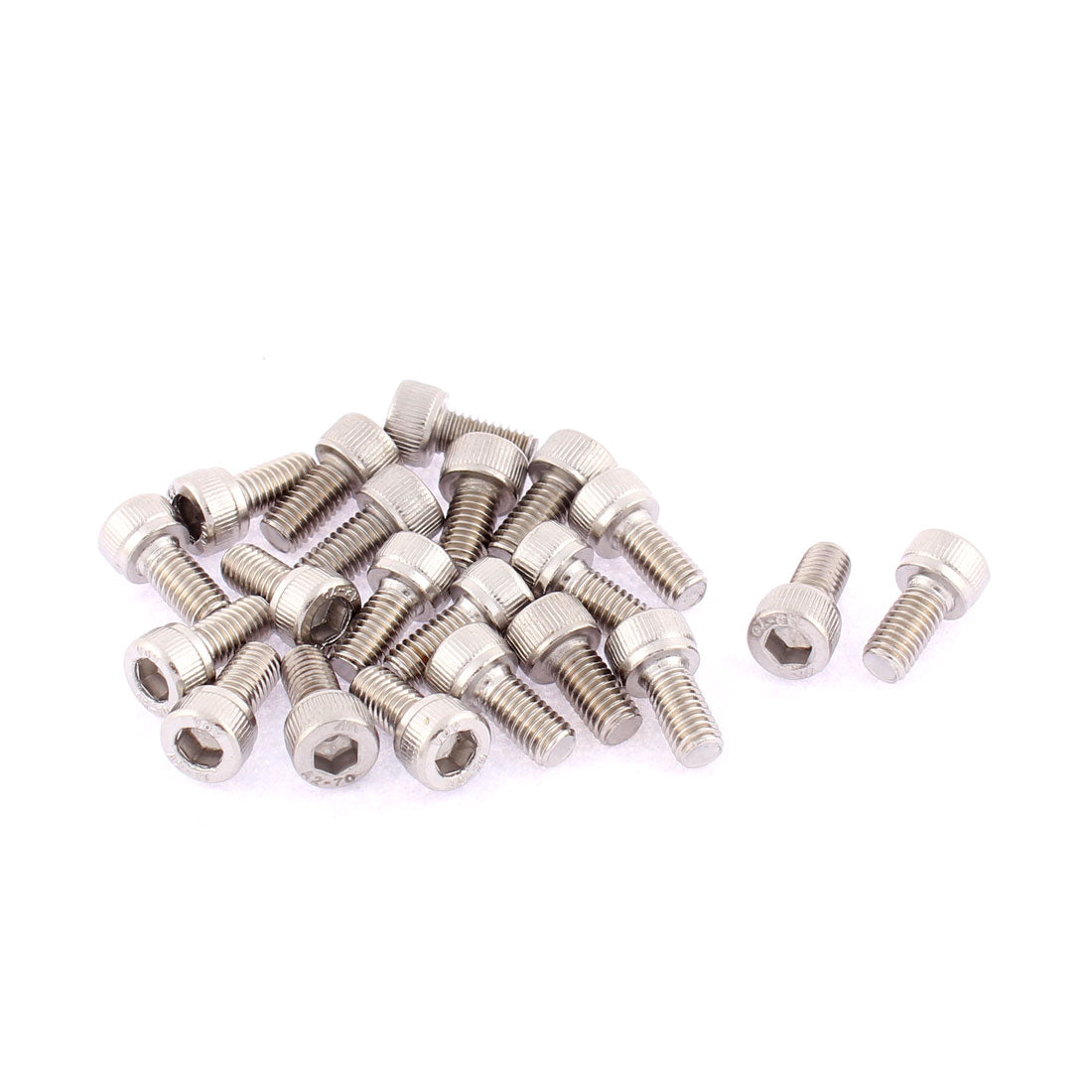Harfington 21pcs M5 x 10mm Male Thread 15mm Long Stainless Steel 6-Point Hex Socket Cap Screws Bolts