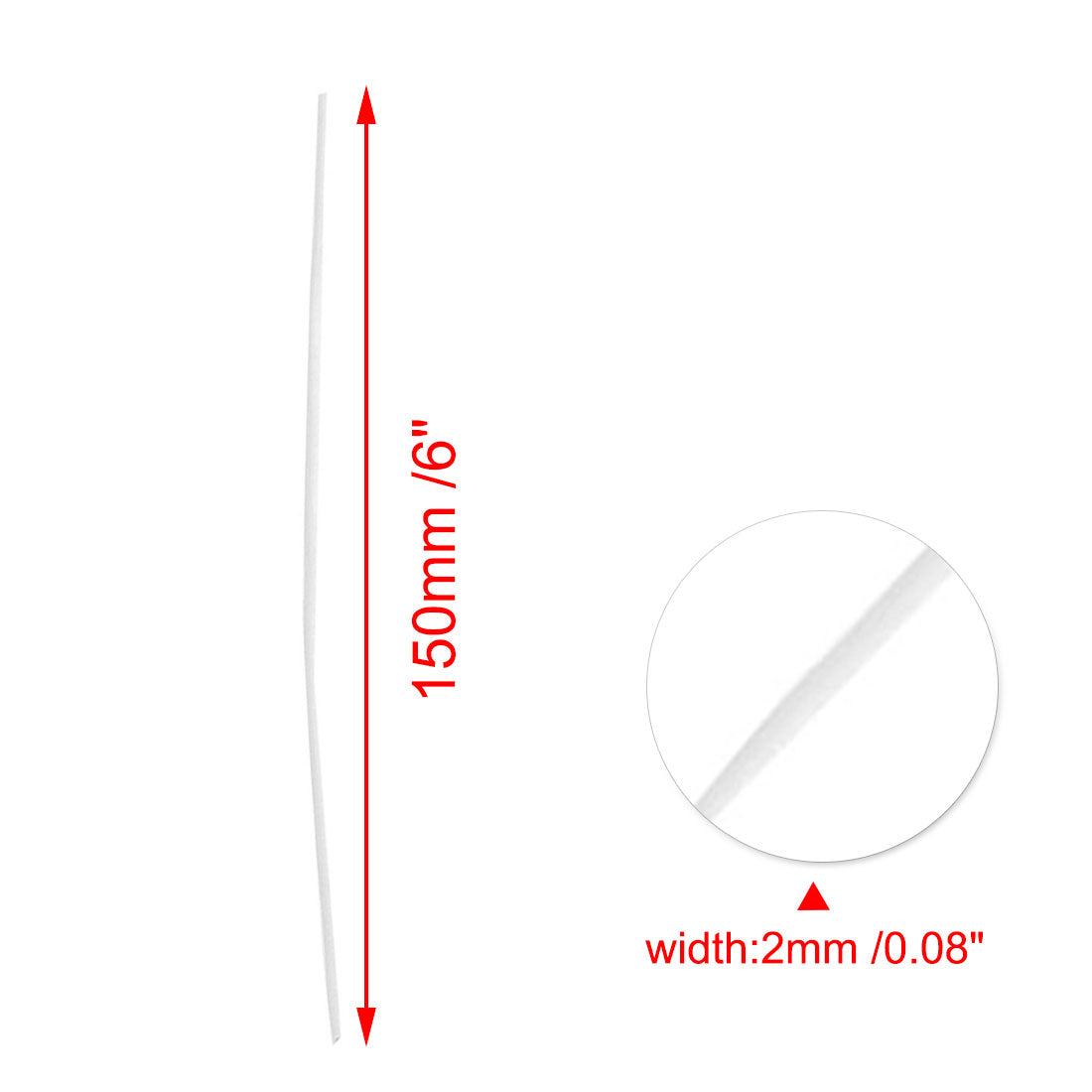 Harfington 130pcs 150mm x 2mm White Plastic Coated Metal Cord Data Cable Binding Organizer Bags Packaging Wire Twist Ties