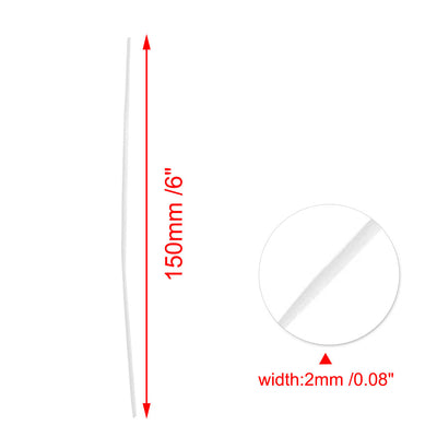 Harfington 130pcs 150mm x 2mm White Plastic Coated Metal Cord Data Cable Binding Organizer Bags Packaging Wire Twist Ties