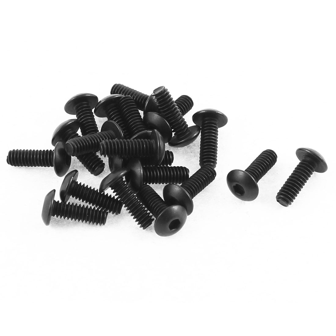 Harfington 1/8"-40x3/8" 10.9 Alloy Steel Button Head Hex Socket Cap Screw Bolt 20pcs