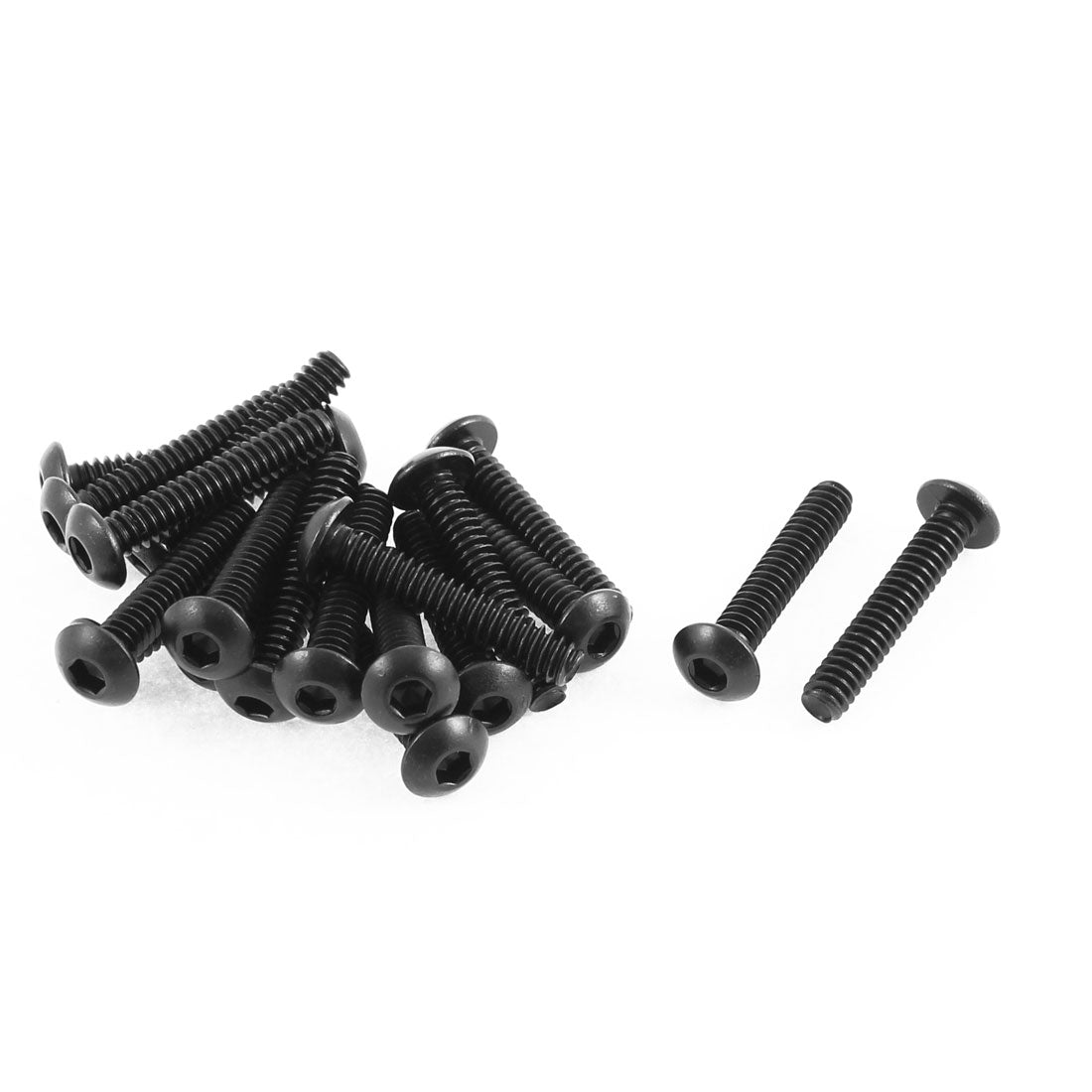 Harfington 3/16"-24x1" 10.9 Alloy Steel Button Head Hex Socket Cap Screw Bolt 20pcs